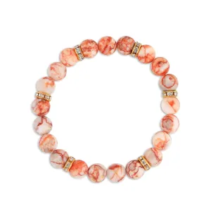 Natural Gemstone Bracelets For Women Beaded Bracelets Calming Bracelets For Grandma Gift Ideas Women's Stretch Bracelets (red Picasso Jasper)