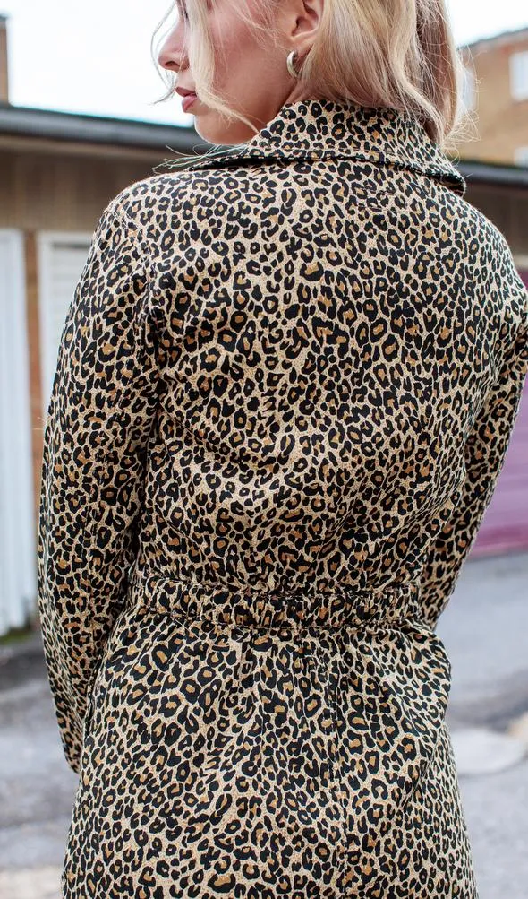 Natural Leopard Print Boiler Suit
