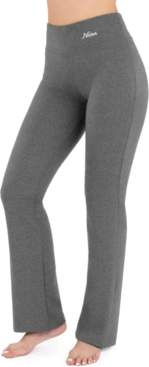 Nirlon Straight Leg Yoga Pants - Yoga Pants for Women Soft & Breathable Womens Leggings for Gym & Yoga Regular & Plus Size