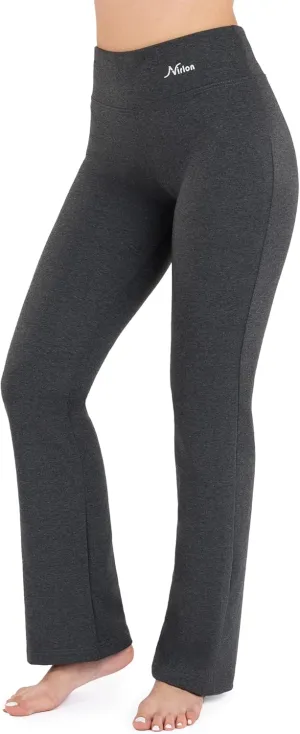 Nirlon Straight Leg Yoga Pants - Yoga Pants for Women Soft & Breathable Womens Leggings for Gym & Yoga Regular & Plus Size