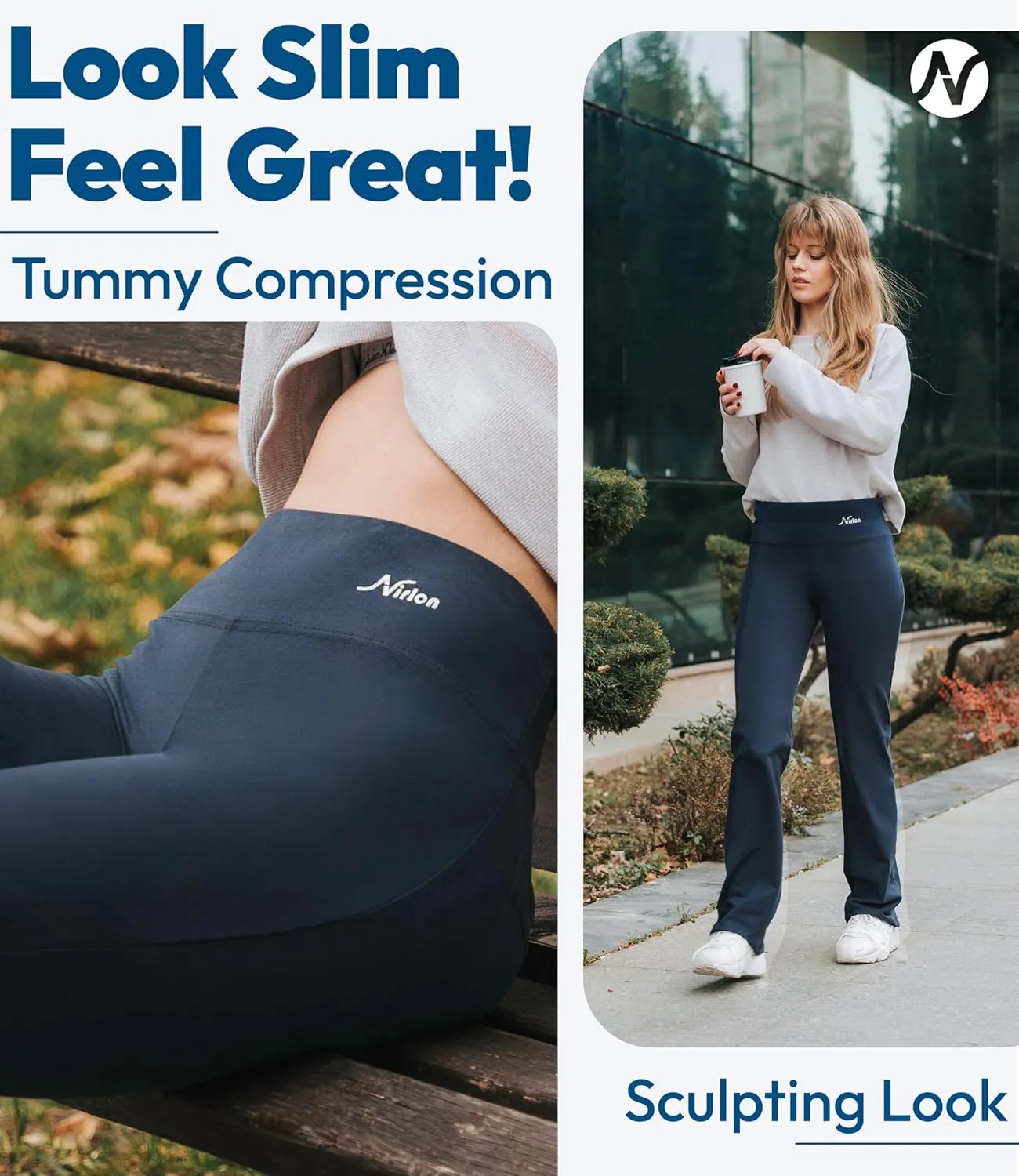 Nirlon Straight Leg Yoga Pants - Yoga Pants for Women Soft & Breathable Womens Leggings for Gym & Yoga Regular & Plus Size