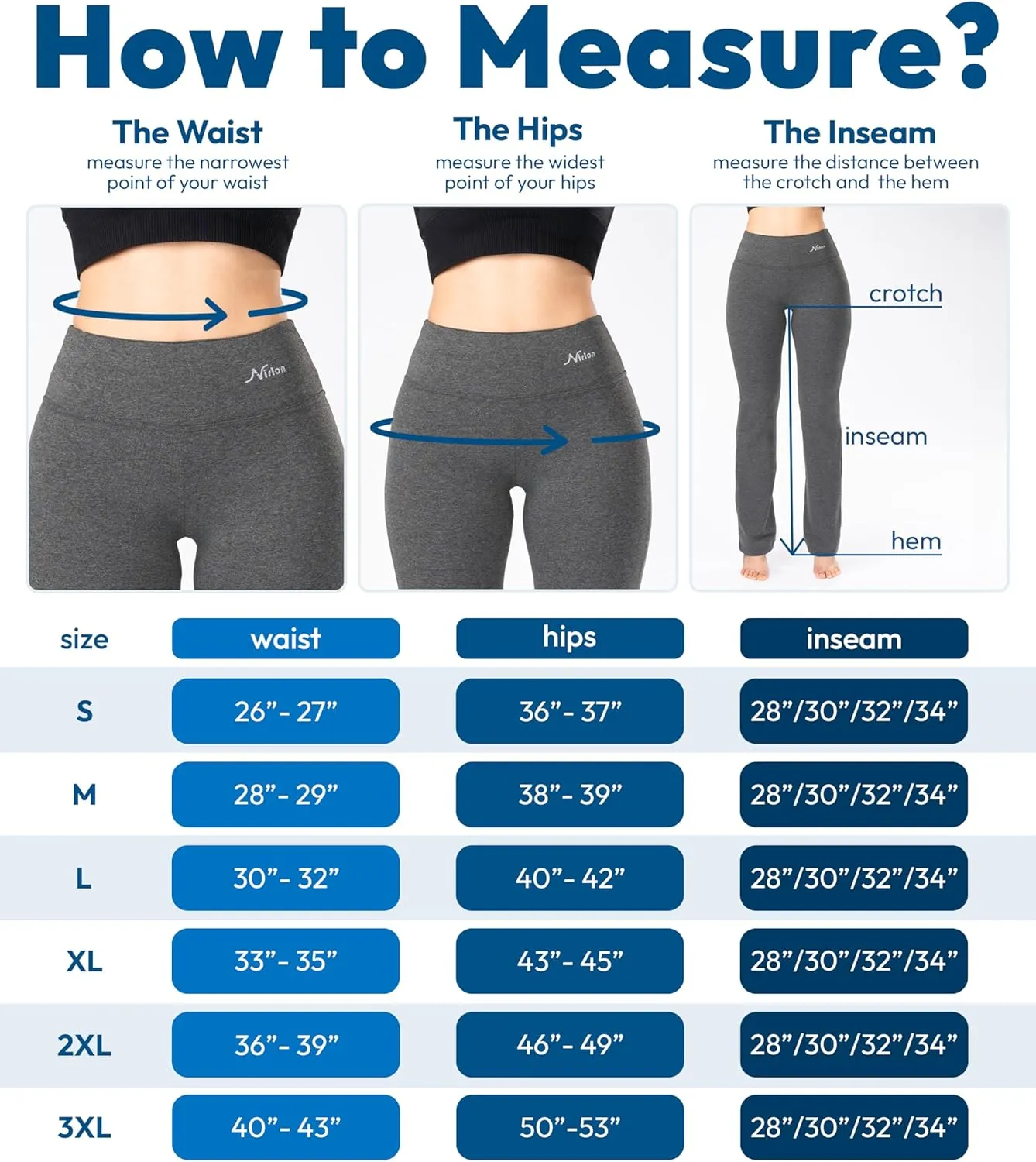Nirlon Straight Leg Yoga Pants - Yoga Pants for Women Soft & Breathable Womens Leggings for Gym & Yoga Regular & Plus Size