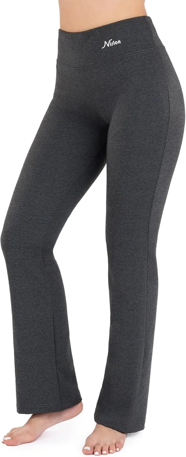 Nirlon Straight Leg Yoga Pants - Yoga Pants for Women Soft & Breathable Womens Leggings for Gym & Yoga Regular & Plus Size