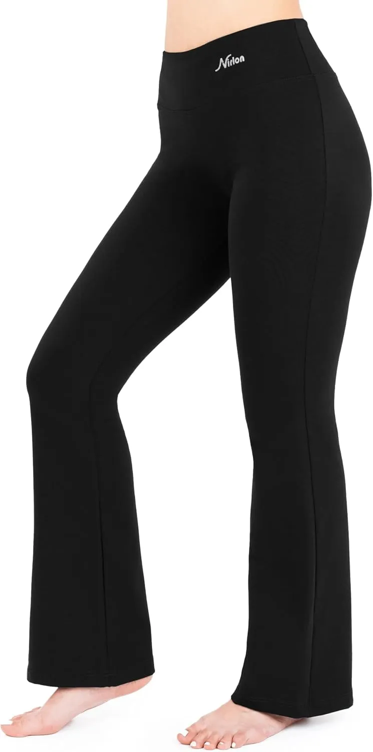 Nirlon Womens Bootcut Yoga Pants - Wide Leg Pants for Women Soft & Breathable Bootcut Yoga Pants for Yoga Regular & Plus Size