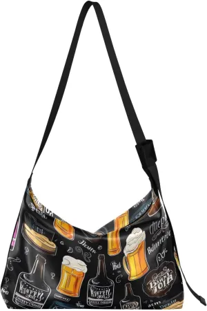 OBeer with Red Vegan Crossbody Bag, Adjustment for Leather Tote Bag, Men's Shoulder Bags