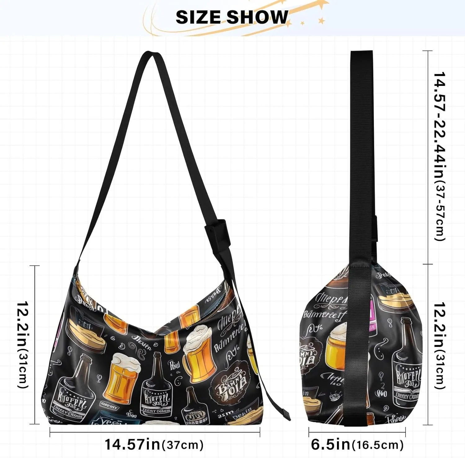 OBeer with Red Vegan Crossbody Bag, Adjustment for Leather Tote Bag, Men's Shoulder Bags