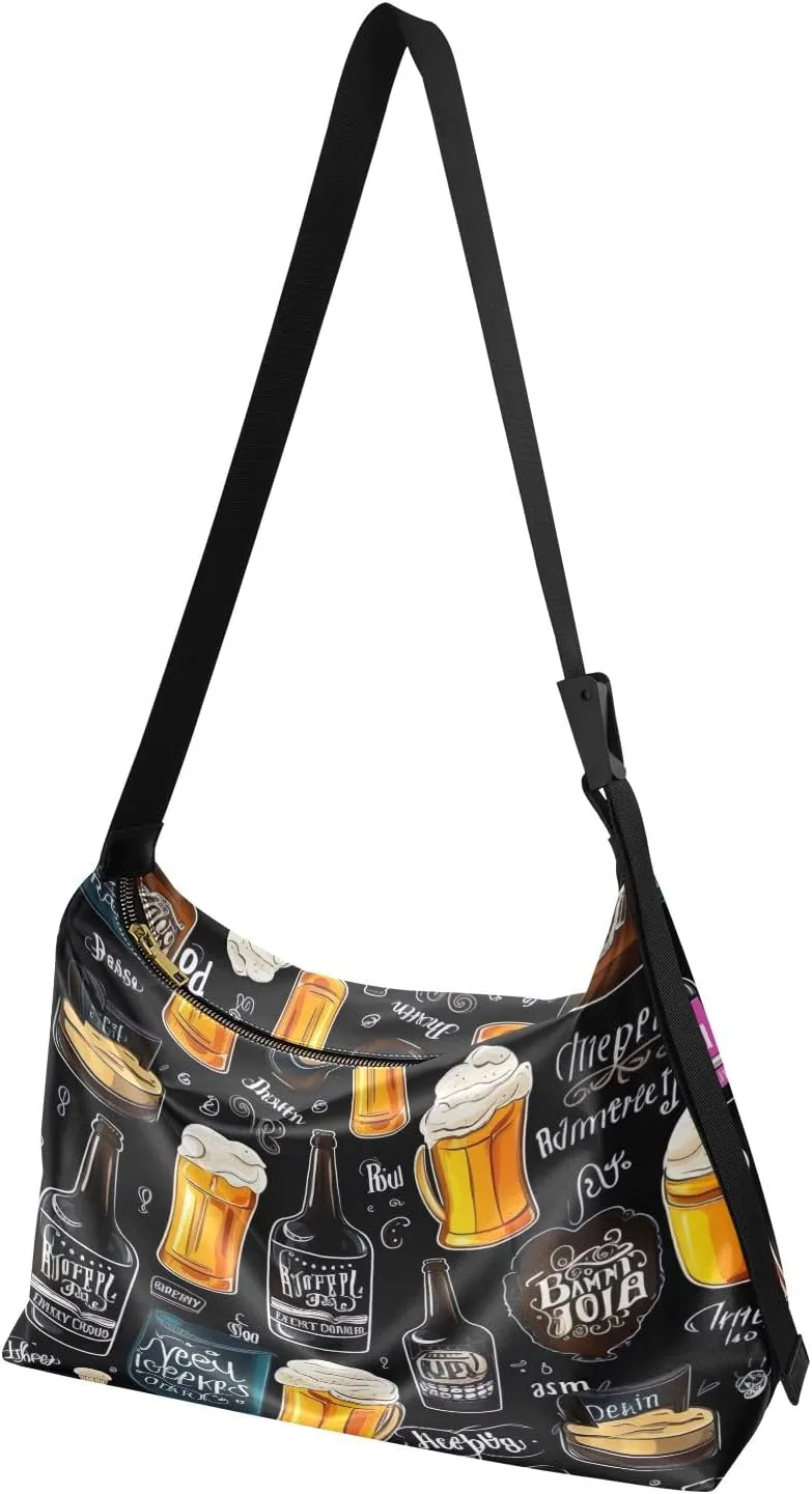 OBeer with Red Vegan Crossbody Bag, Adjustment for Leather Tote Bag, Men's Shoulder Bags