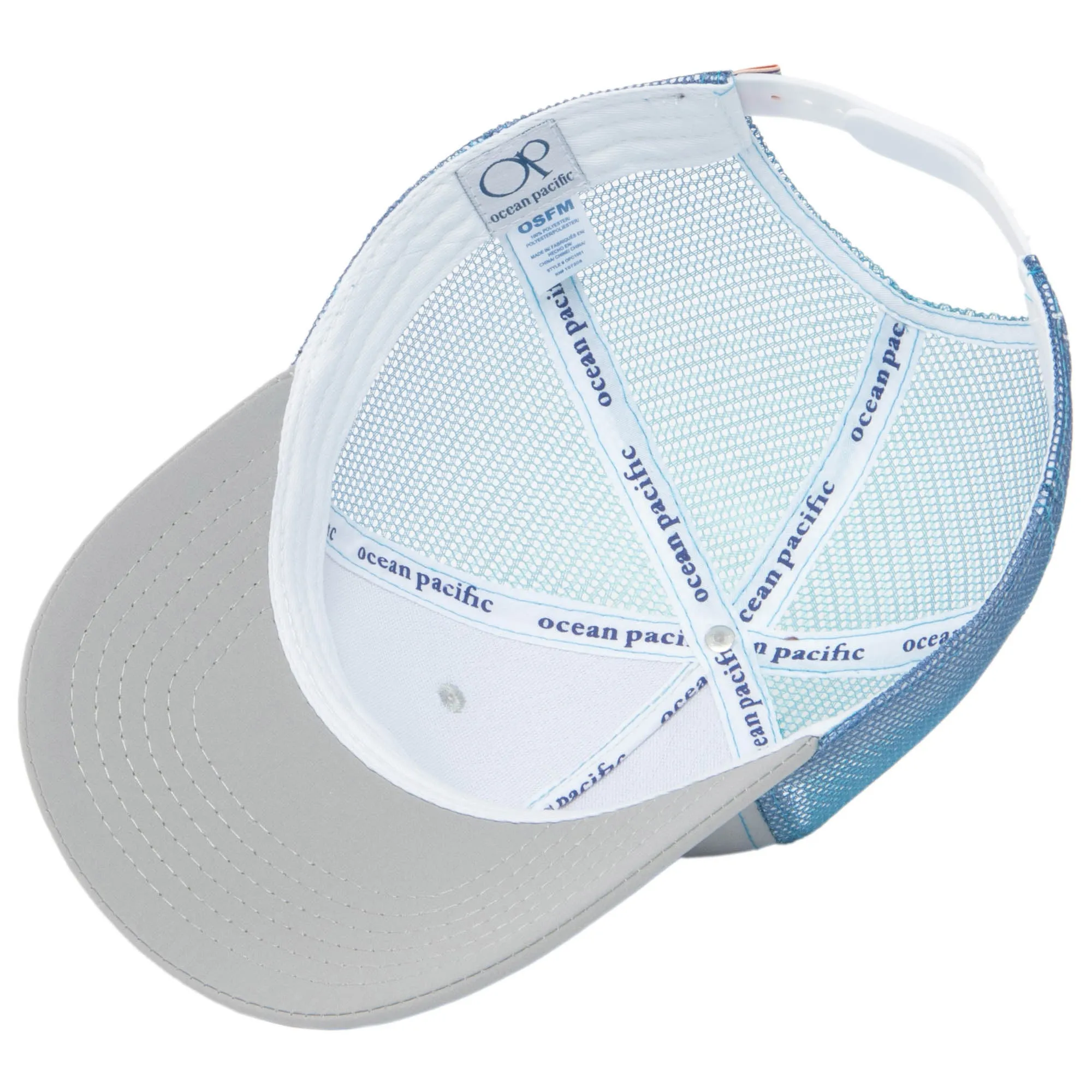 Ocean Pacific - 5 Panel Trucker Hat with Blue Mesh
