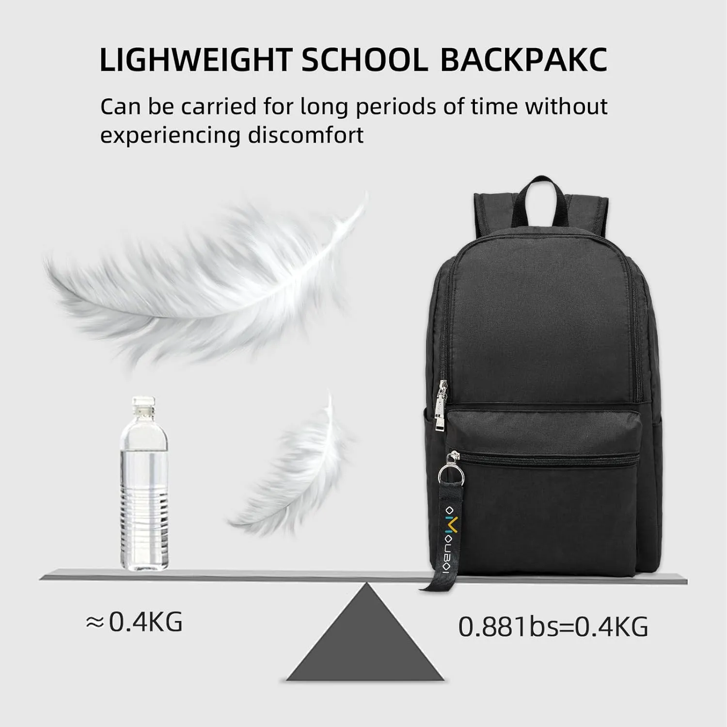 OMOUBOI Casual Daypacks Superbreak Backpack 14 inch Laptop Backpack for Women & Men Fits Tourism Business (Black)