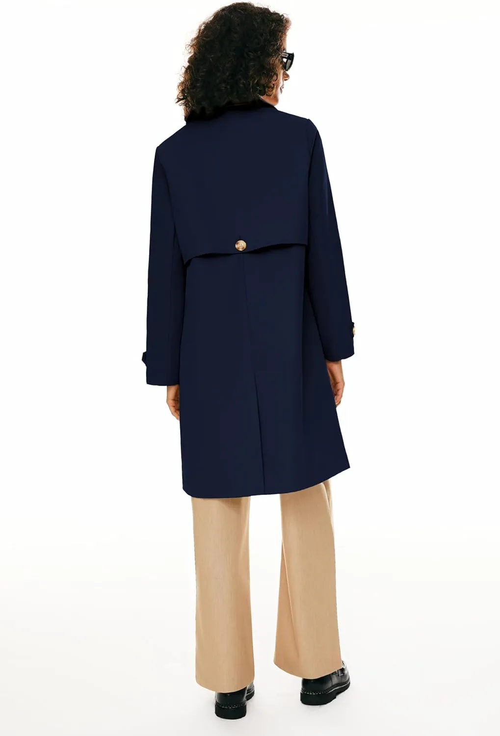 Orolay Women's Single Breasted Trench Coat Mid Long Classic Lapel Windproof Slim Outerwear Coats