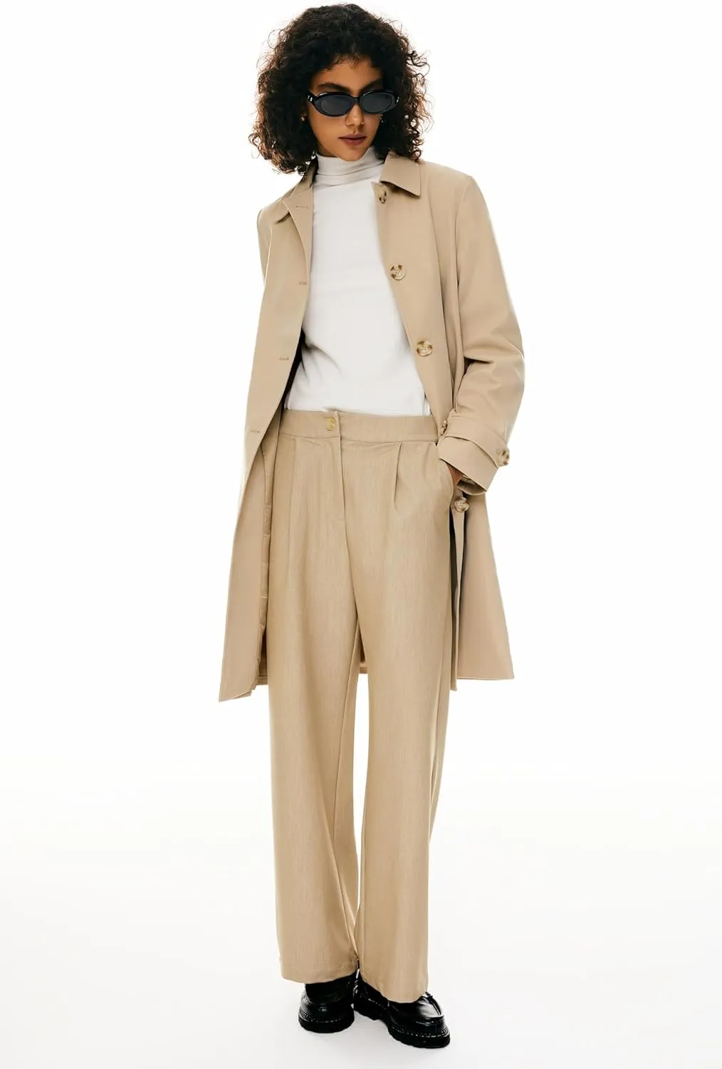 Orolay Women's Single Breasted Trench Coat Mid Long Classic Lapel Windproof Slim Outerwear Coats