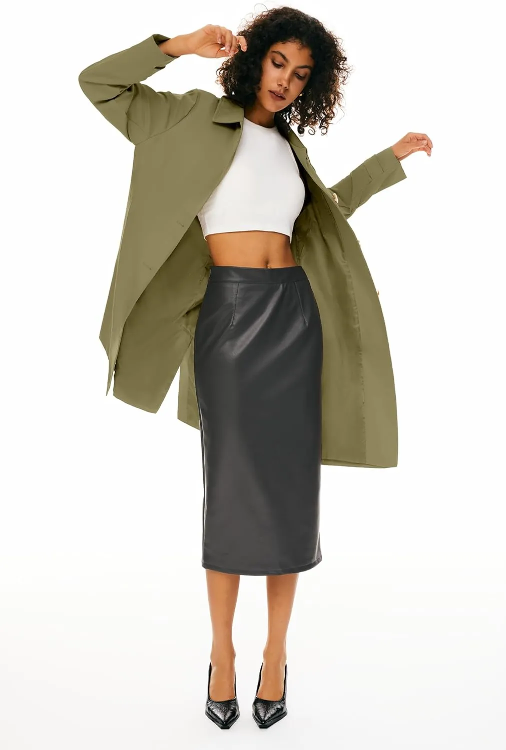 Orolay Women's Single Breasted Trench Coat Mid Long Classic Lapel Windproof Slim Outerwear Coats
