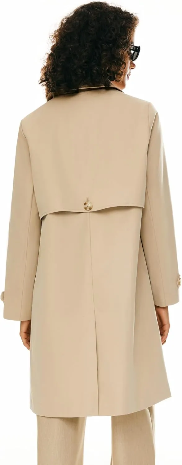 Orolay Women's Single Breasted Trench Coat Mid Long Classic Lapel Windproof Slim Outerwear Coats