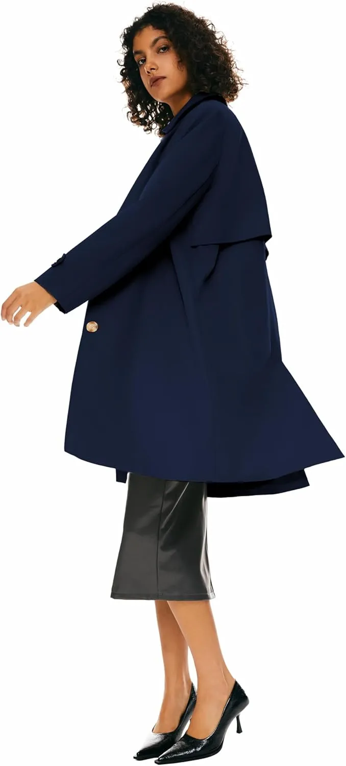 Orolay Women's Single Breasted Trench Coat Mid Long Classic Lapel Windproof Slim Outerwear Coats