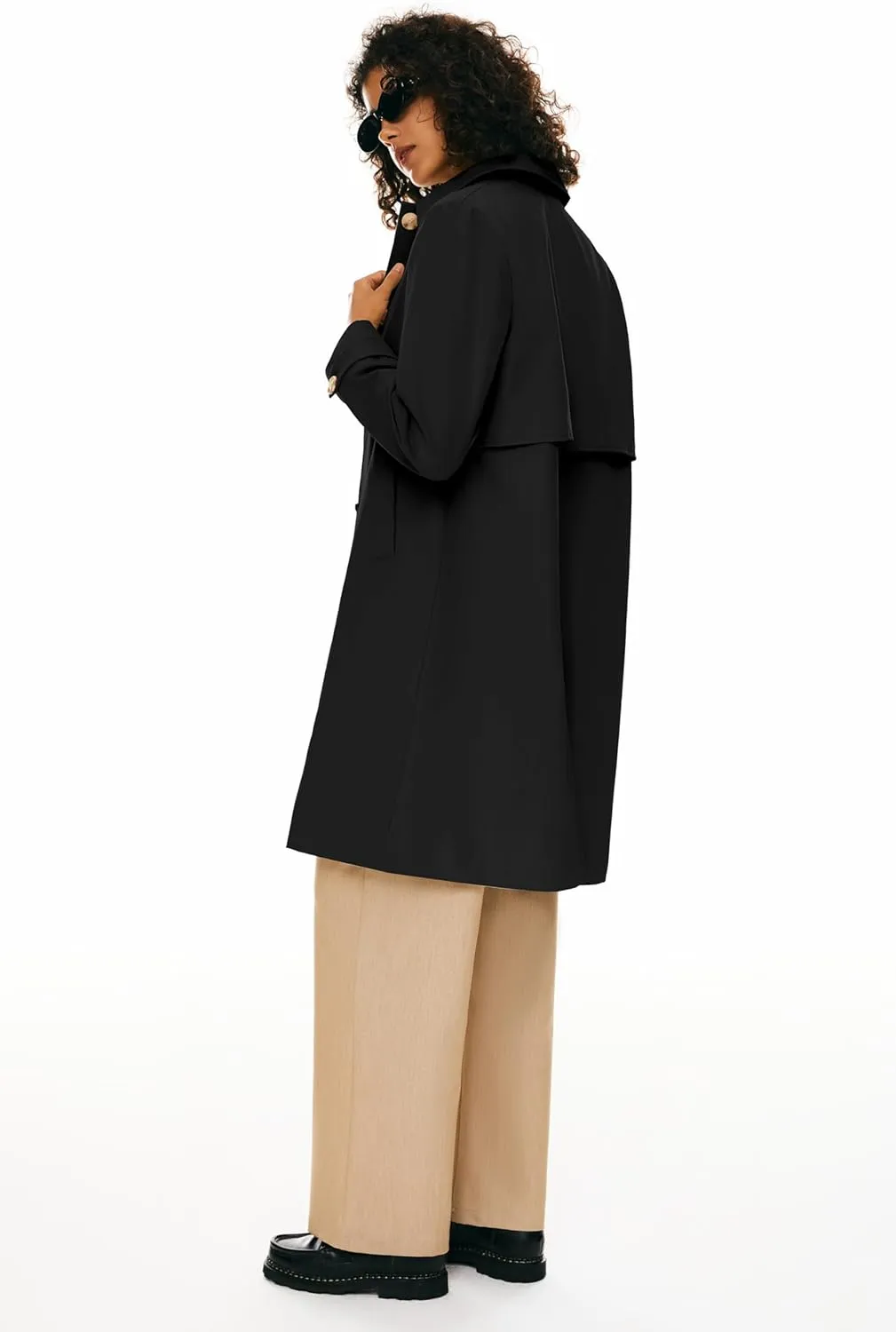 Orolay Women's Single Breasted Trench Coat Mid Long Classic Lapel Windproof Slim Outerwear Coats