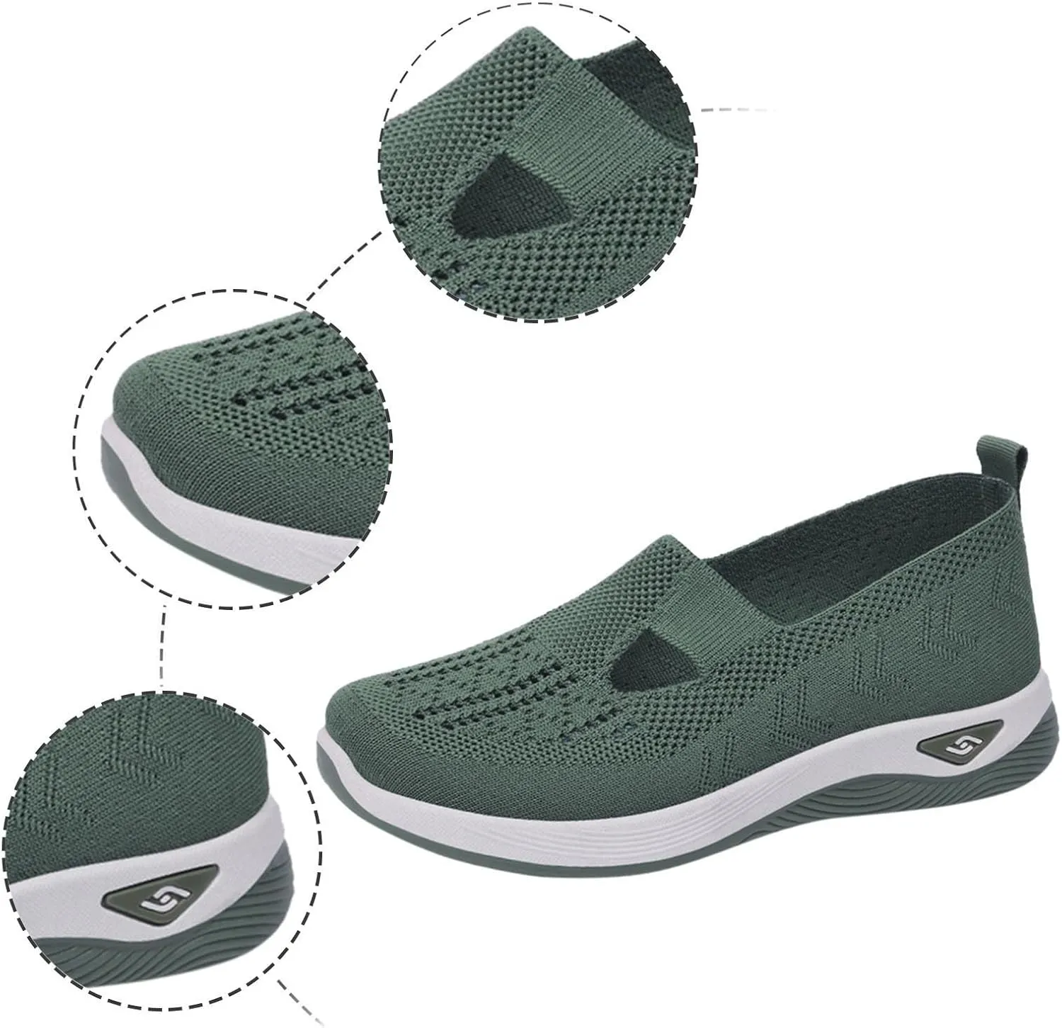 Orthopedic Shoes for Women with Arch Support Walking Shoes Comfortable Non-Slip Sneakers Slip On Wide Width Shoes