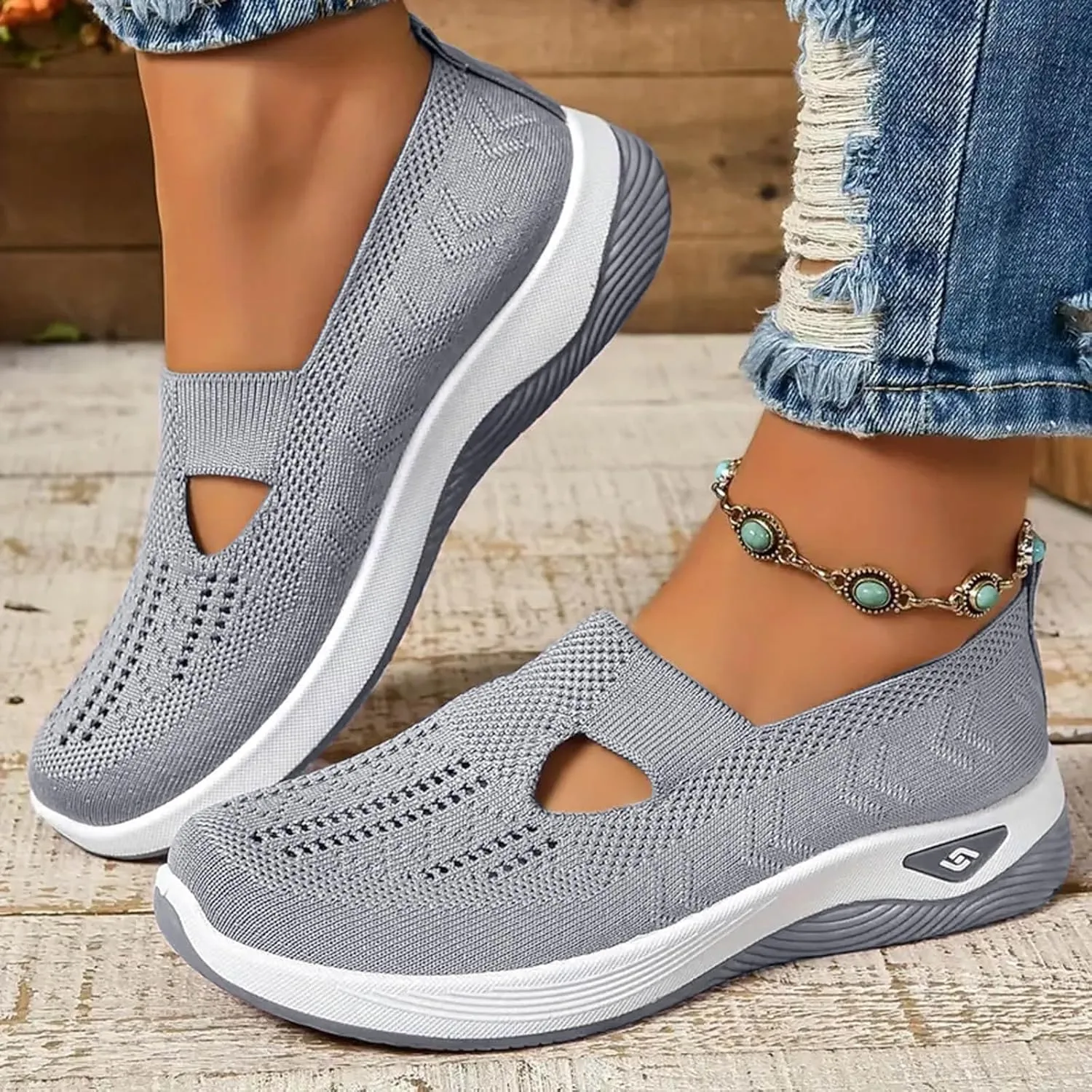 Orthopedic Shoes for Women with Arch Support Walking Shoes Comfortable Non-Slip Sneakers Slip On Wide Width Shoes