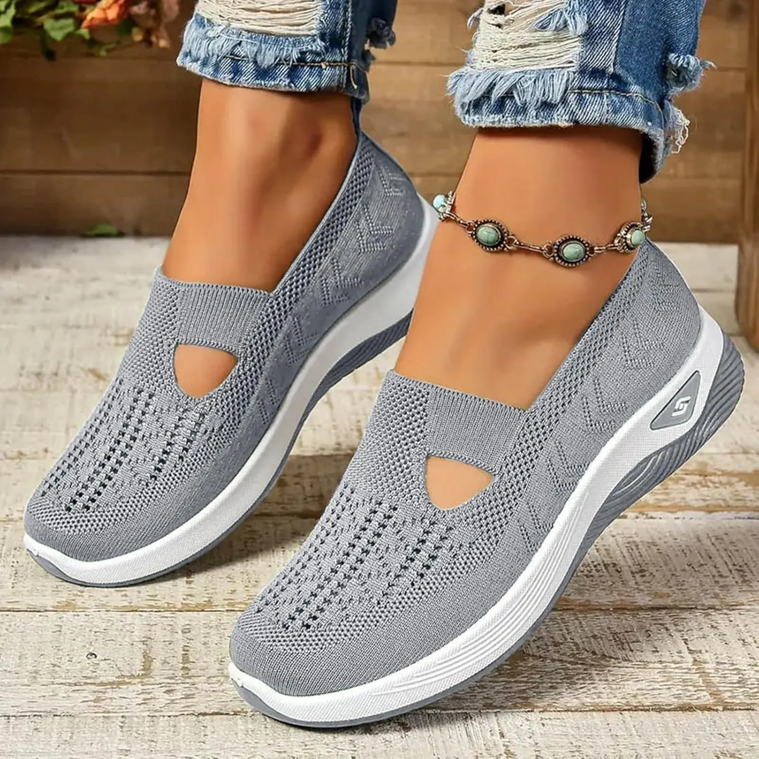 Orthopedic Shoes for Women with Arch Support Walking Shoes Comfortable Non-Slip Sneakers Slip On Wide Width Shoes