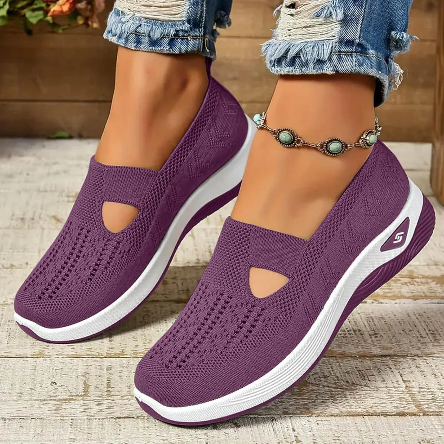 Orthopedic Shoes for Women with Arch Support Walking Shoes Comfortable Non-Slip Sneakers Slip On Wide Width Shoes