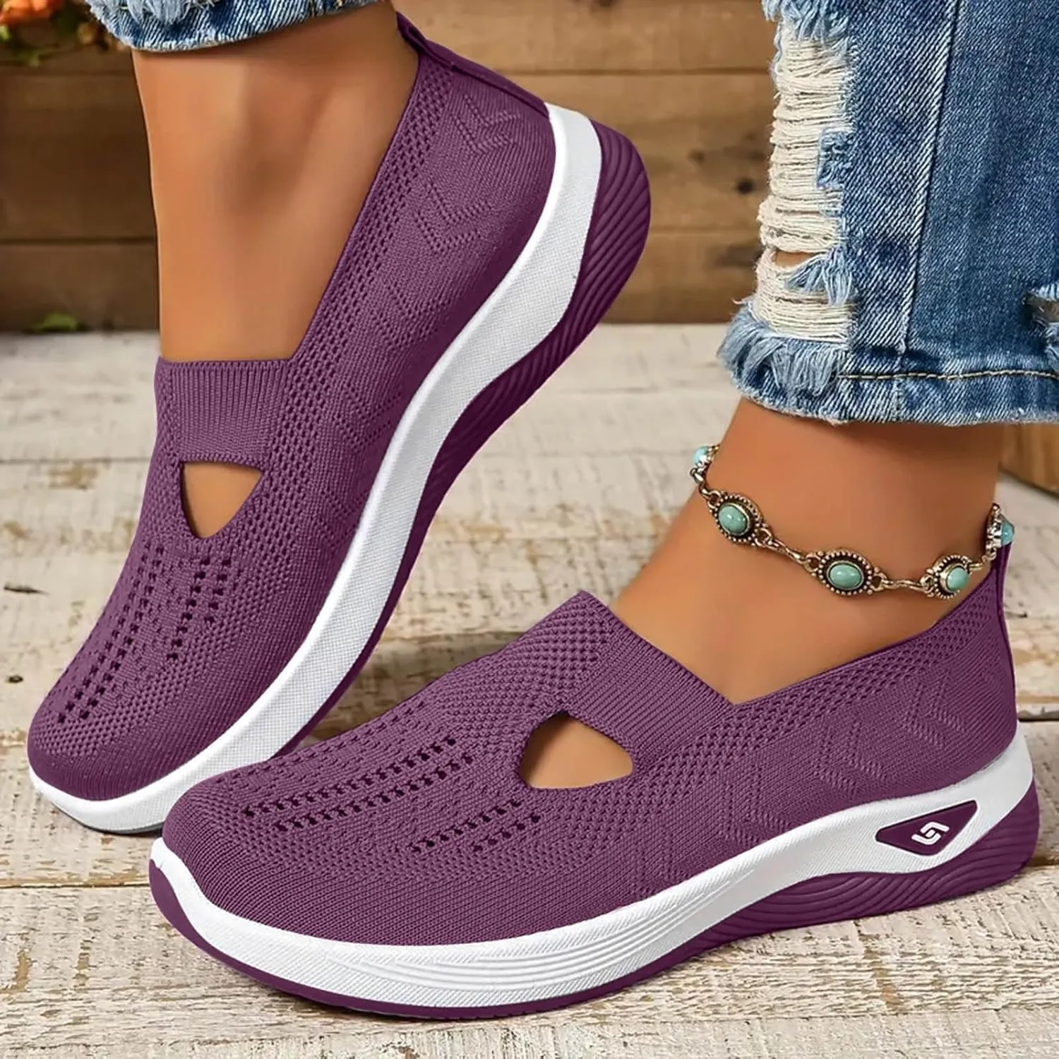 Orthopedic Shoes for Women with Arch Support Walking Shoes Comfortable Non-Slip Sneakers Slip On Wide Width Shoes