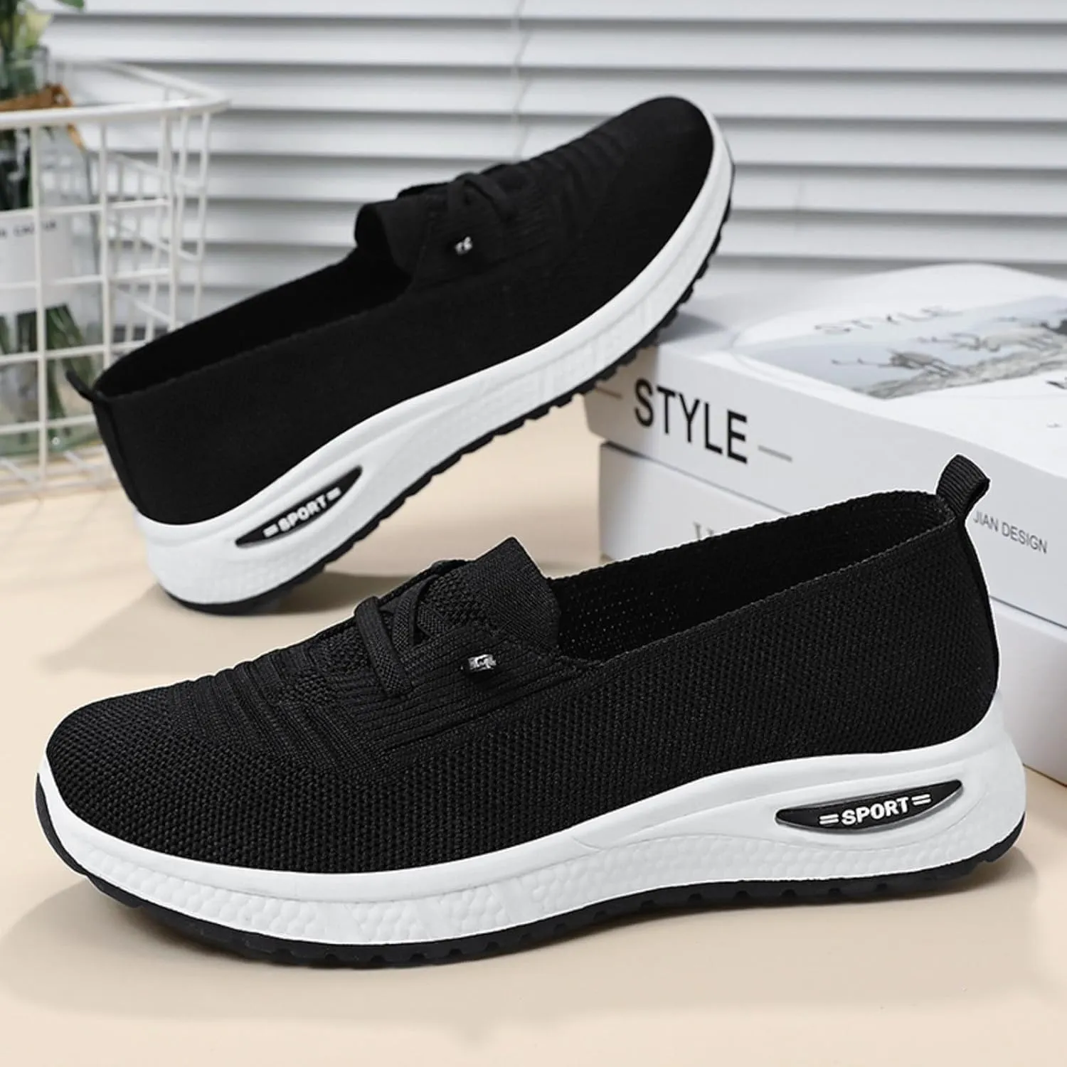 Orthopedic Shoes for Women, Womens Slip On Walking Sneakers Comfortable Mesh Non-Slip Shoes Breathable Tennis Shoes