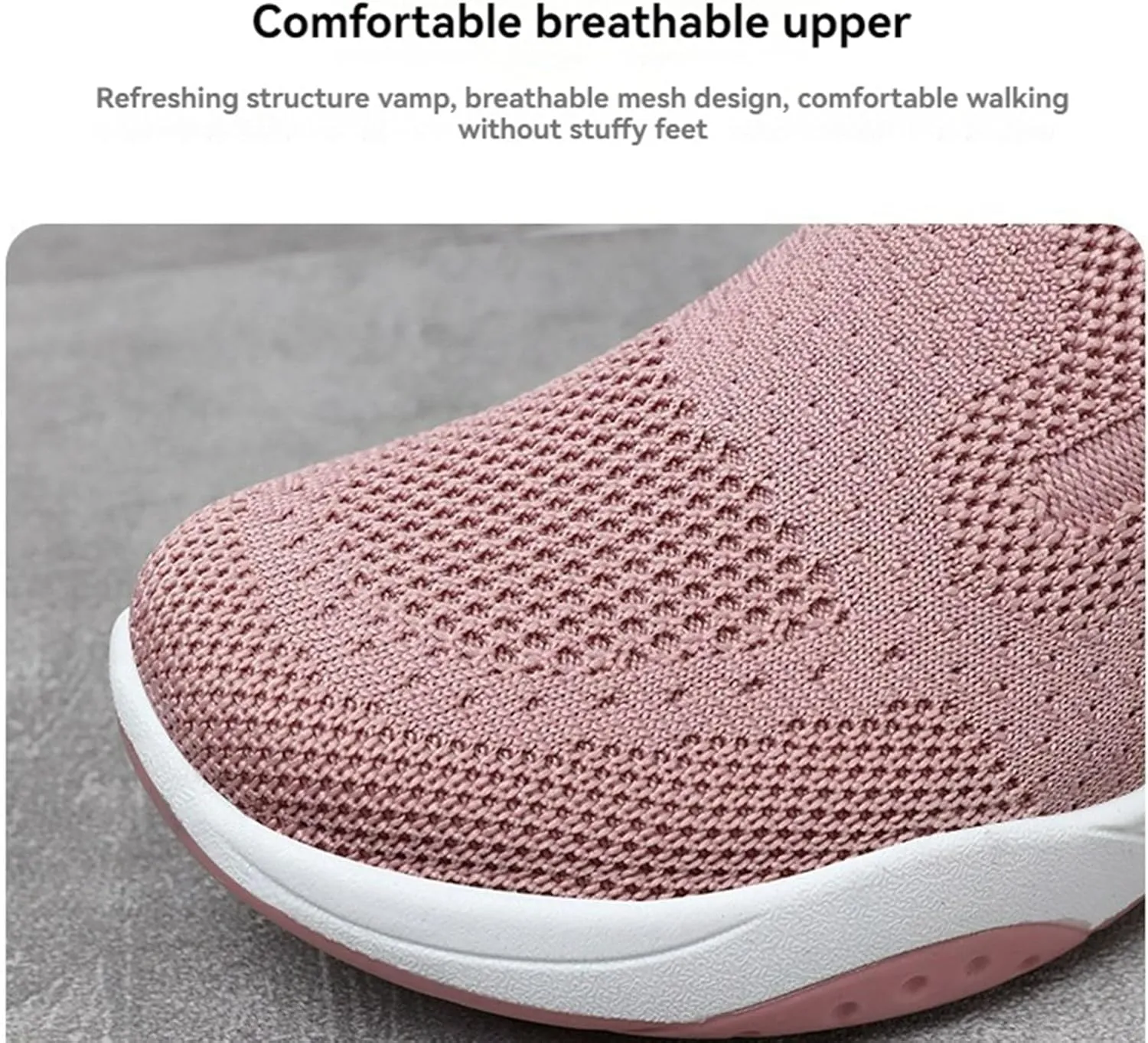 Orthoture Womens Shoes Arch Support Non Slip Air Cushion Slip-On Orthopedic New Woven Breathable Non-Slip Mesh Knitted Wide Width Sole Lightweight Low-Top Sneaker