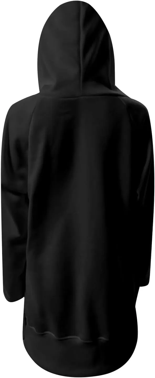 Oversized Hoodie Dress for Women, Pullover Long Sleeve Split Hem Valentines Day Sweatshirts with Pockets
