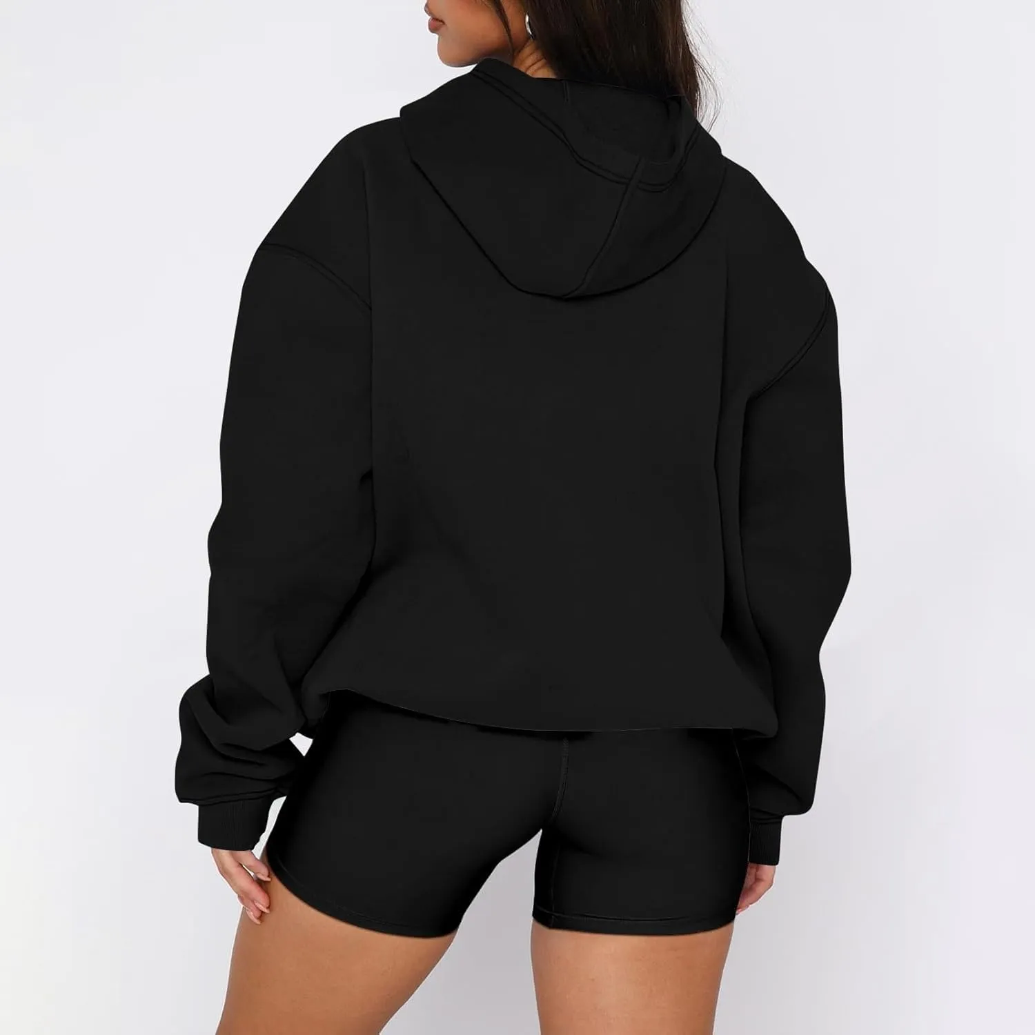 Oversized Hoodies for Women Trendy Winter Fleece Pullover Hoodie Y2k Long Sleeve Hooded Sweatshirt with Pockets