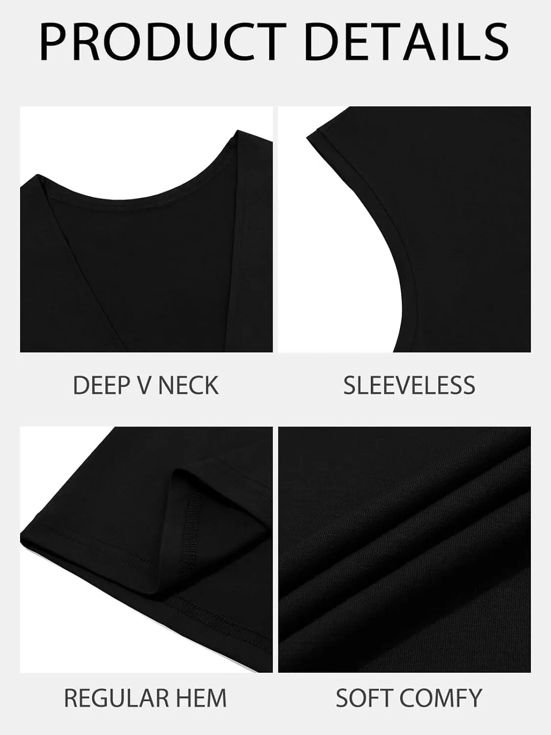 PASLTER Mens Tank Tops Sleeveless T Shirts Deep V Neck Loose Casual Summer Beach Basic Tank Shirts