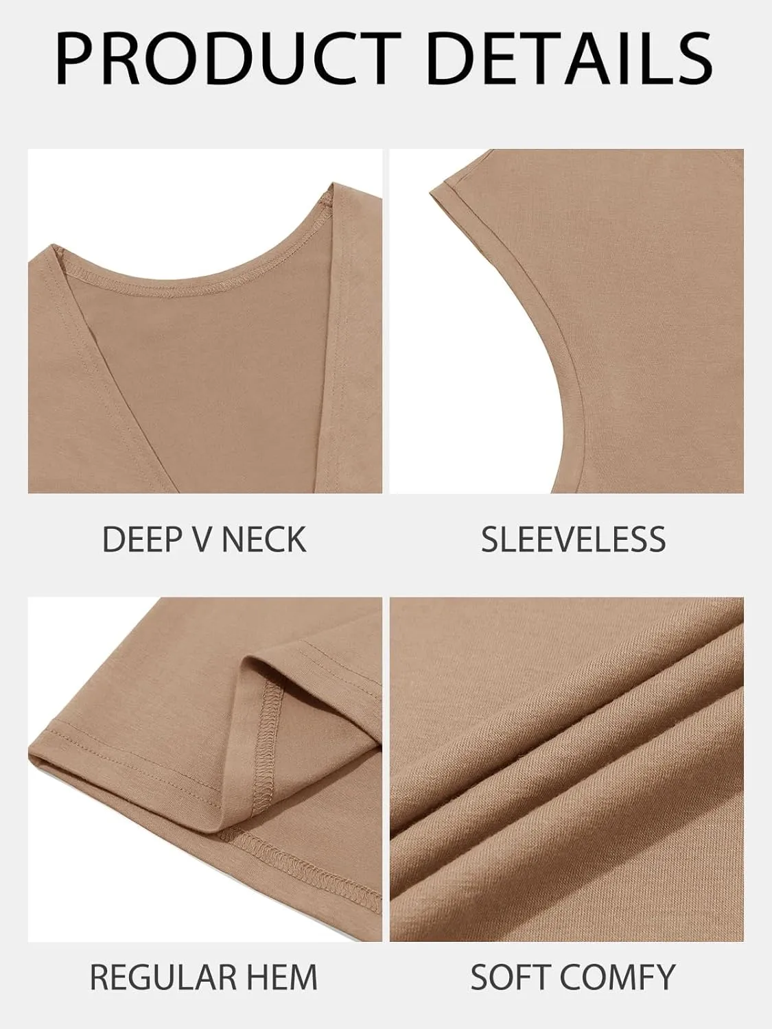 PASLTER Mens Tank Tops Sleeveless T Shirts Deep V Neck Loose Casual Summer Beach Basic Tank Shirts