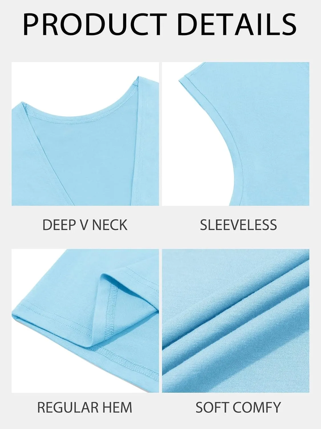 PASLTER Mens Tank Tops Sleeveless T Shirts Deep V Neck Loose Casual Summer Beach Basic Tank Shirts