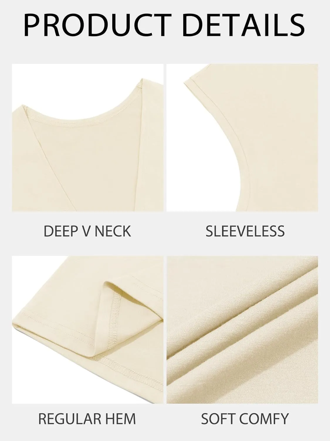 PASLTER Mens Tank Tops Sleeveless T Shirts Deep V Neck Loose Casual Summer Beach Basic Tank Shirts