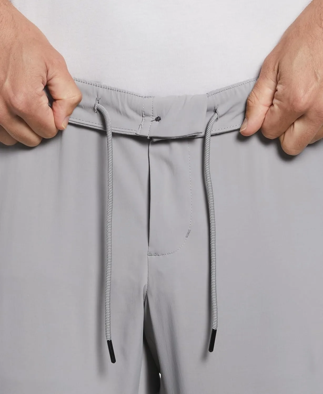 Perry Ellis Portfolio Men's Drawstring Pants, Slim Fit, Flat Front, Stretch Fabric, Lightweight Casual Dress Pants for Men