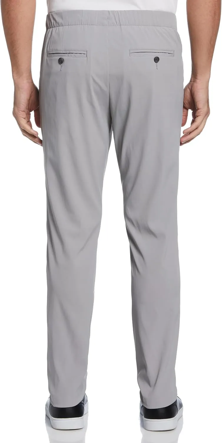 Perry Ellis Portfolio Men's Drawstring Pants, Slim Fit, Flat Front, Stretch Fabric, Lightweight Casual Dress Pants for Men