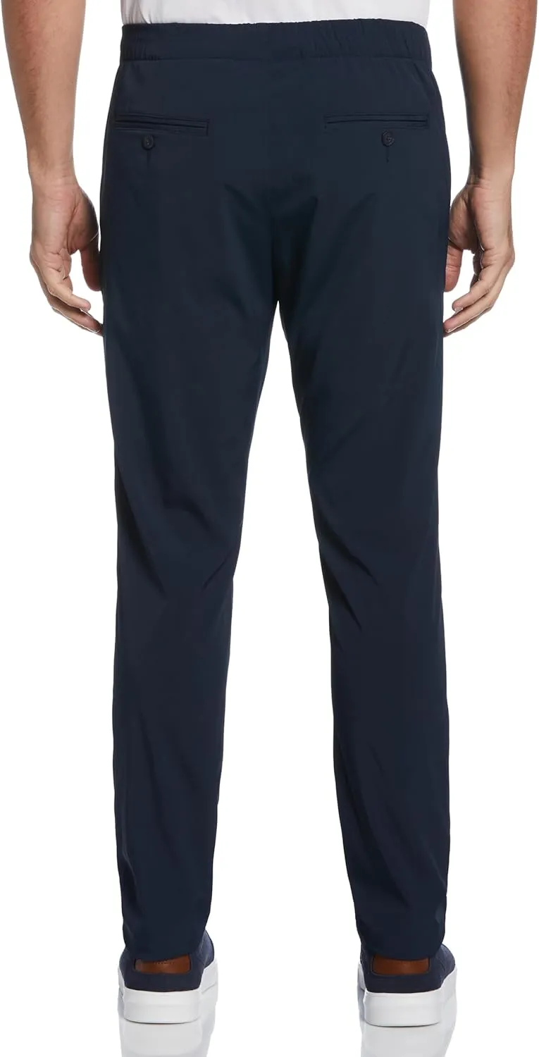 Perry Ellis Portfolio Men's Drawstring Pants, Slim Fit, Flat Front, Stretch Fabric, Lightweight Casual Dress Pants for Men