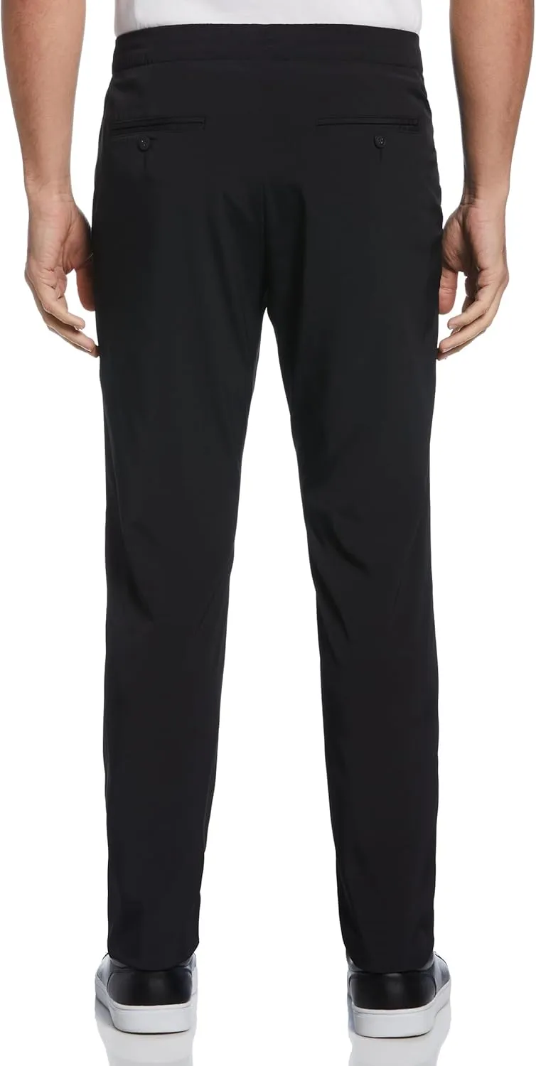 Perry Ellis Portfolio Men's Drawstring Pants, Slim Fit, Flat Front, Stretch Fabric, Lightweight Casual Dress Pants for Men