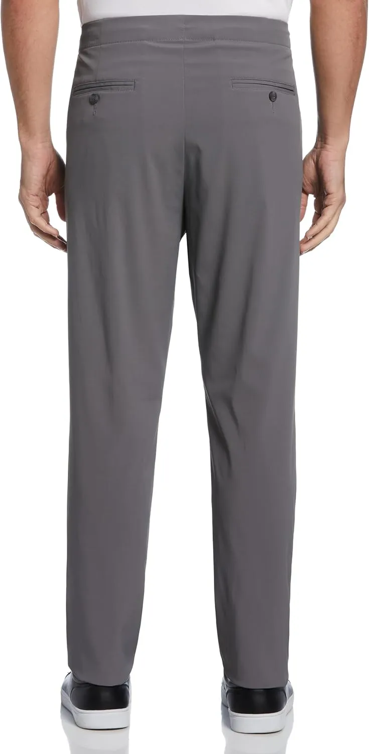 Perry Ellis Portfolio Men's Drawstring Pants, Slim Fit, Flat Front, Stretch Fabric, Lightweight Casual Dress Pants for Men