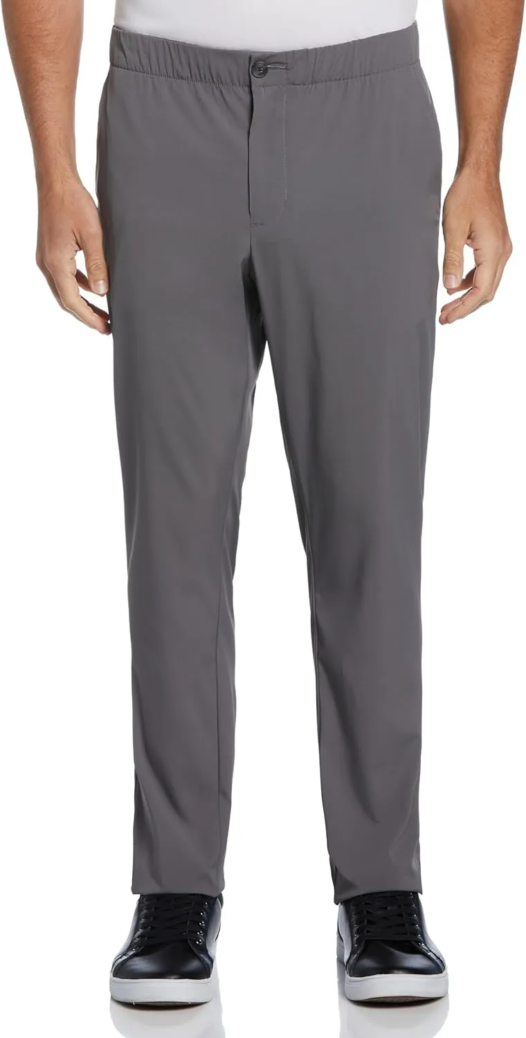 Perry Ellis Portfolio Men's Drawstring Pants, Slim Fit, Flat Front, Stretch Fabric, Lightweight Casual Dress Pants for Men