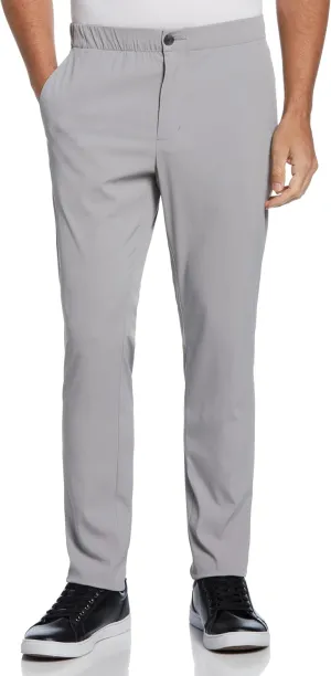 Perry Ellis Portfolio Men's Drawstring Pants, Slim Fit, Flat Front, Stretch Fabric, Lightweight Casual Dress Pants for Men