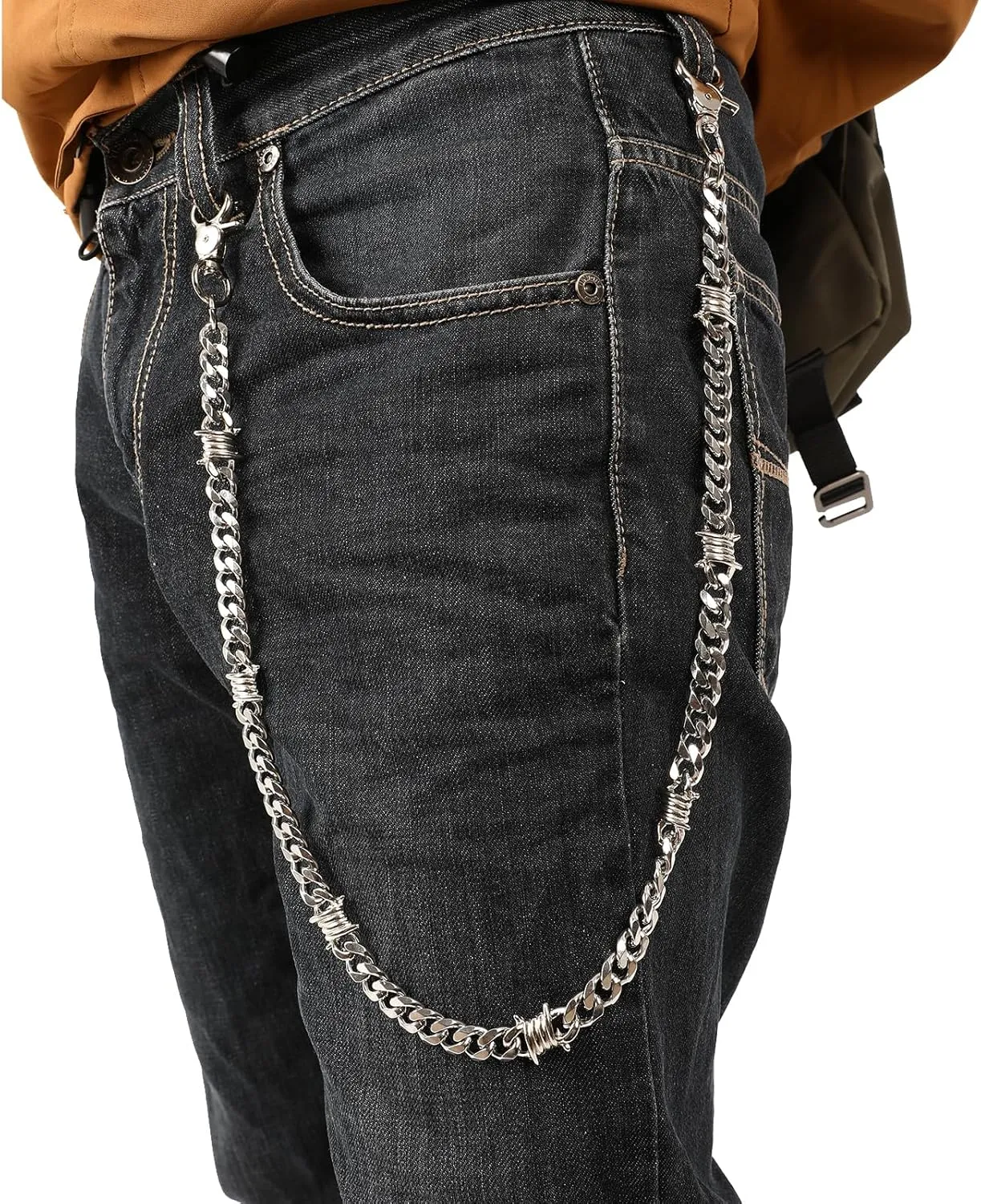 PINKPIN Biker Wallet Chain, Heavy Duty Pocket Chain with Round Clasp, Men Chains for Jeans, Pants Clothing Accessories