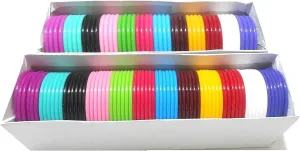 Plastic Bangles 48 and 72 Piece Multicolor Set - Combo of 2 Boxes (3mm, 5mm) - 2.6