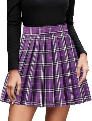 Pleated Skirt Midi for Women Summer Casual A Line Trendy Pleated High Elastic Waist Cheer Mini Skirts for Girls