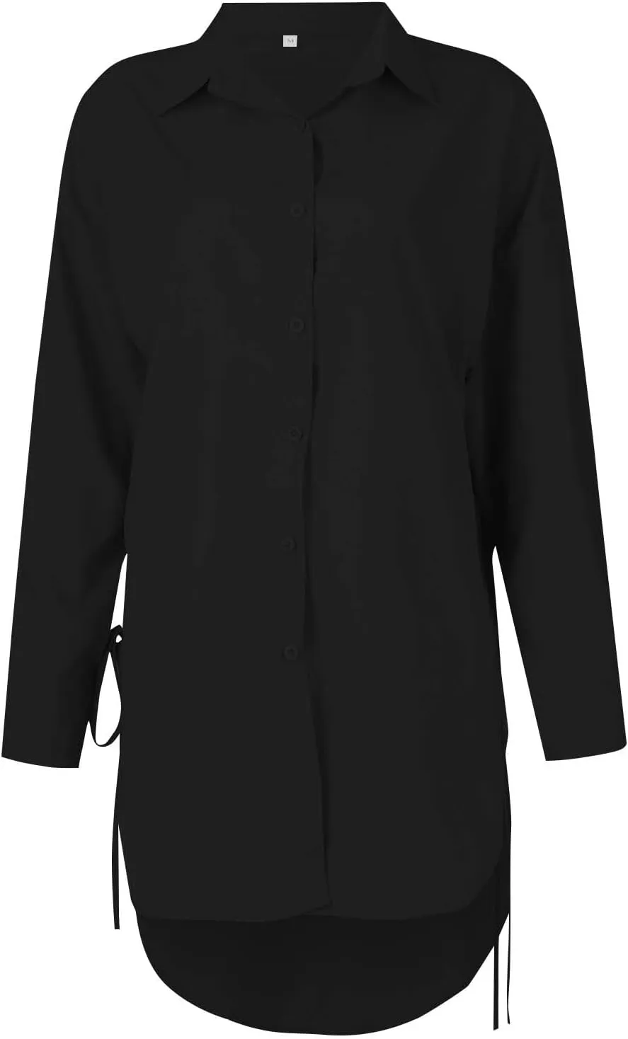 Plus Size Womens Tops Button Down Long Sleeve Boyfriend Long Shirts Fall Henley V Neck Tops Lapel Collared Blouses