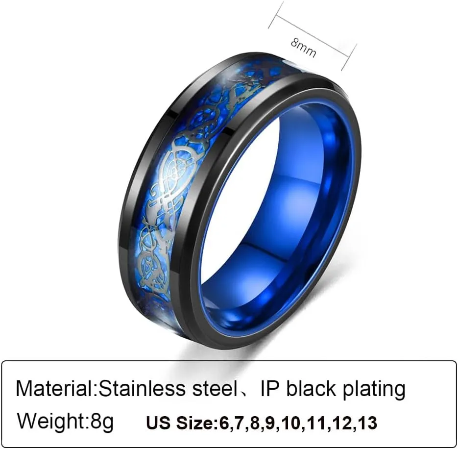 Promise Rings for Couples Set With 2 Rings Custom Engraved Matching Engagement Rings for Couples Blue Wedding Rings Set for Him and Her Black Tungsten Rings for Men Women Wedding Band Sapphire