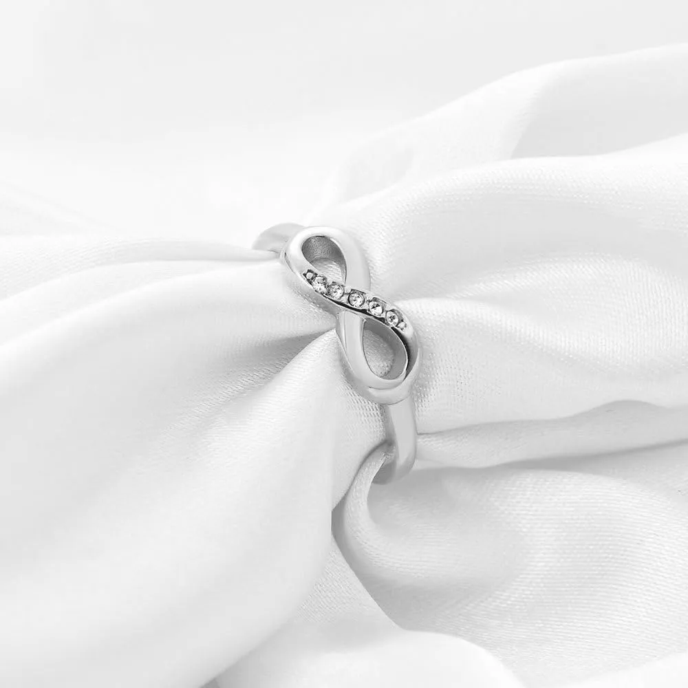 Promise Rings for Him and Her Customizable Matching Rings for Couples Infinity knot Engagement Rings for Couples Titanium Rings for Women and Men Eternity Love Wedding Band Size 6-13