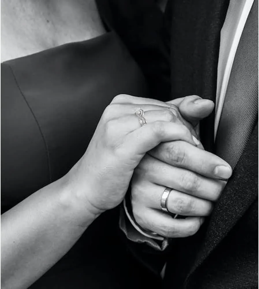 Promise Rings for Him and Her Customizable Matching Rings for Couples Infinity knot Engagement Rings for Couples Titanium Rings for Women and Men Eternity Love Wedding Band Size 6-13