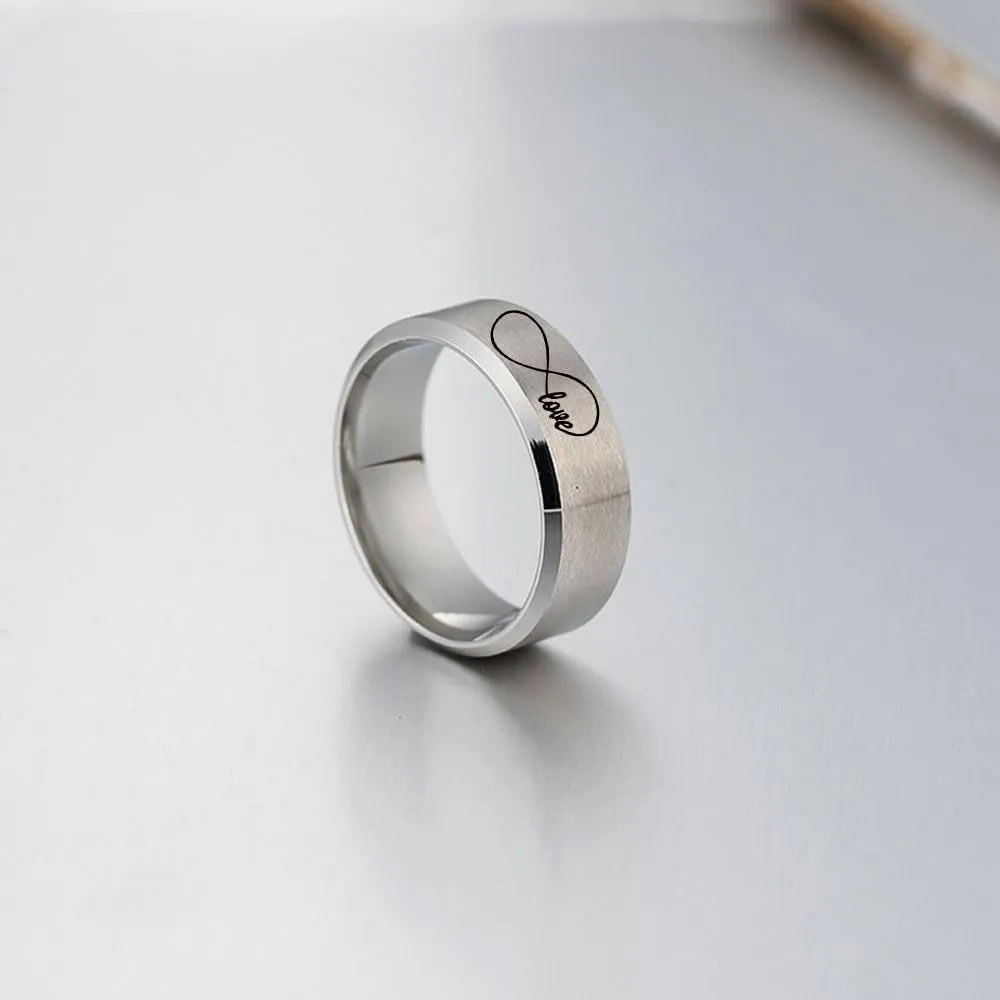Promise Rings for Him and Her Customizable Matching Rings for Couples Infinity knot Engagement Rings for Couples Titanium Rings for Women and Men Eternity Love Wedding Band Size 6-13