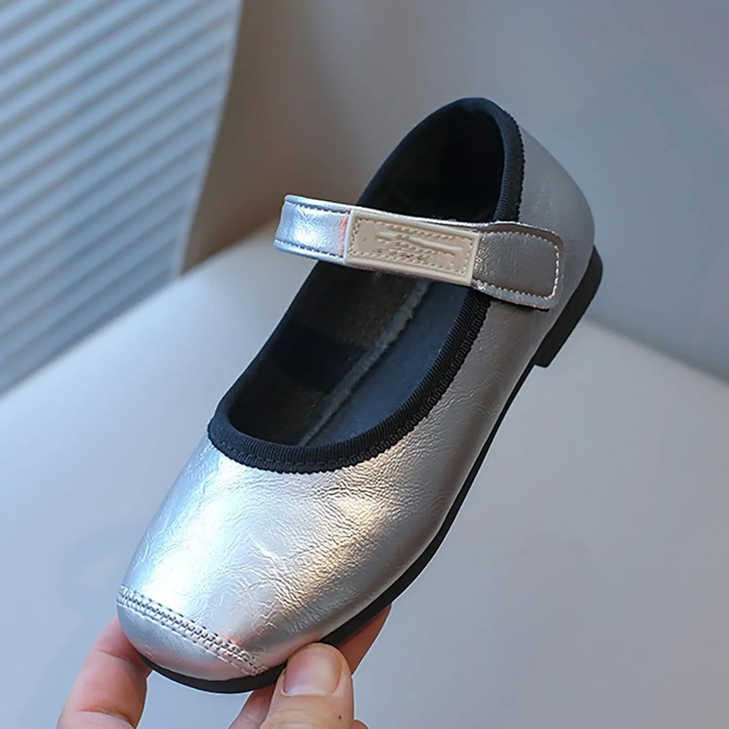 PU Leather Ballet Flat for Girls Wedding Part School niform Mary Jane Shoes Little Kid Baptism Dress Shoes