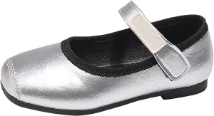 PU Leather Ballet Flat for Girls Wedding Part School niform Mary Jane Shoes Little Kid Baptism Dress Shoes