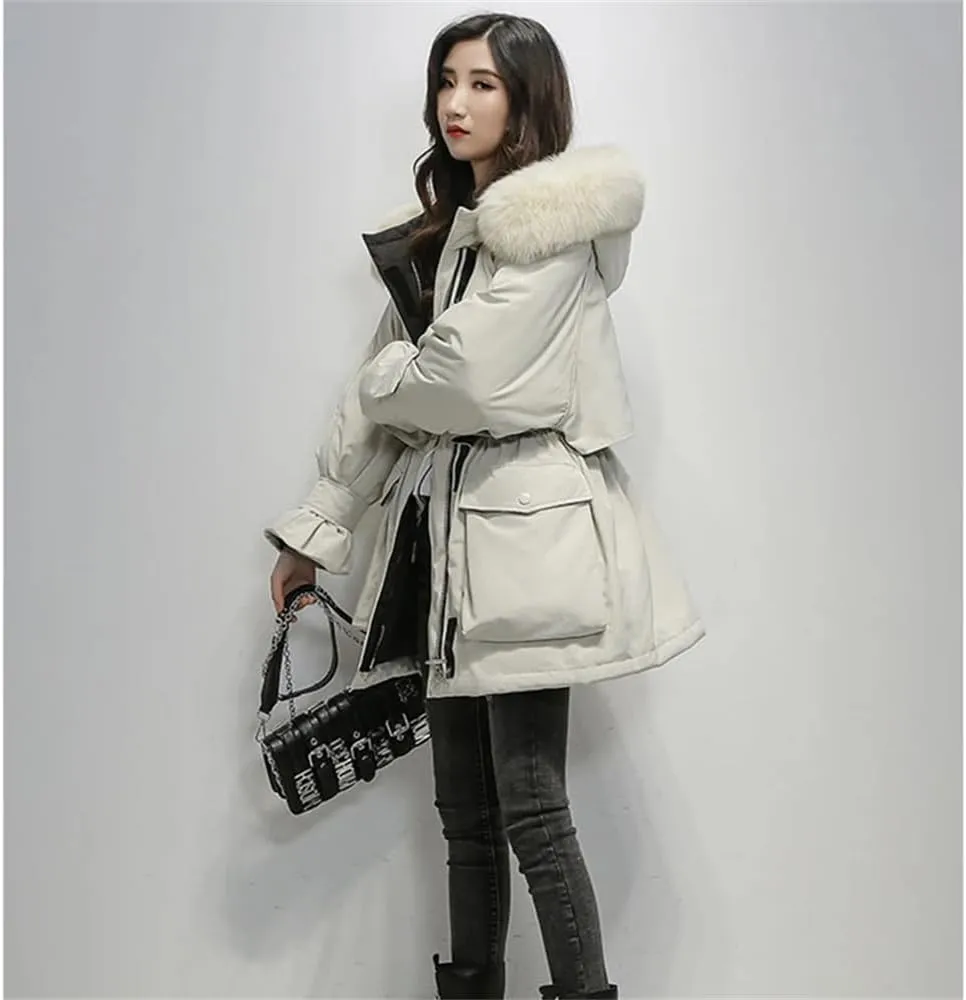 Pulcykp Women Down Jackets Coat Winter Thick Warm Bubble Puffer Coat Parkas Cotton Padded Jackets Outwear